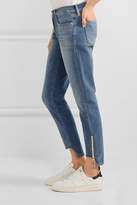 Thumbnail for your product : Frame Garcon Distressed Mid-rise Slim Boyfriend Jeans - Mid denim