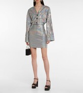 Thumbnail for your product : Rotate by Birger Christensen Kristinia metallic cropped cardigan