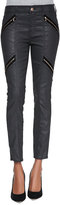 Thumbnail for your product : 7 For All Mankind Coated Double-Zip Moto Jeans, Black