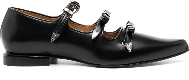 Toga ribbon pointed-toe Mary Jane shoes