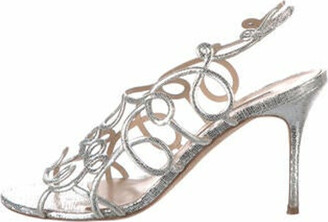 Manolo Blahnik Silver Women's Sandals | Shop the world's largest 