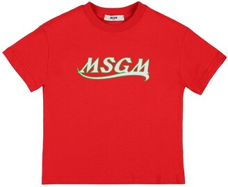 MSGM Logo printed cotton jersey t-shirt
