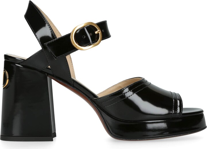 Valentino Garavani Leather Fawcette Heeled Sandals 100