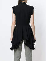 Thumbnail for your product : Alexander McQueen dipped hem ruffled blouse
