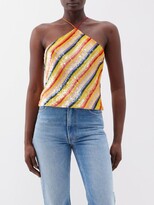 Striped Sequinned-georgette 