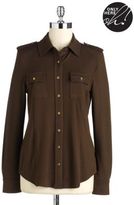 Thumbnail for your product : Lord & Taylor Petite Jersey Long-Sleeved Camp Shirt