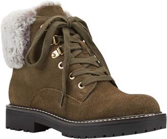 Bandolino Fur Collar Lace-up Hiker Boots - Lauria