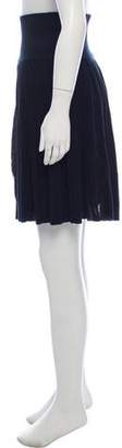 Magaschoni Pleated Lace Mini Skirt Navy Pleated Lace Mini Skirt