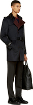Thumbnail for your product : Burberry Navy Wool & Leather Classic Trench Coat