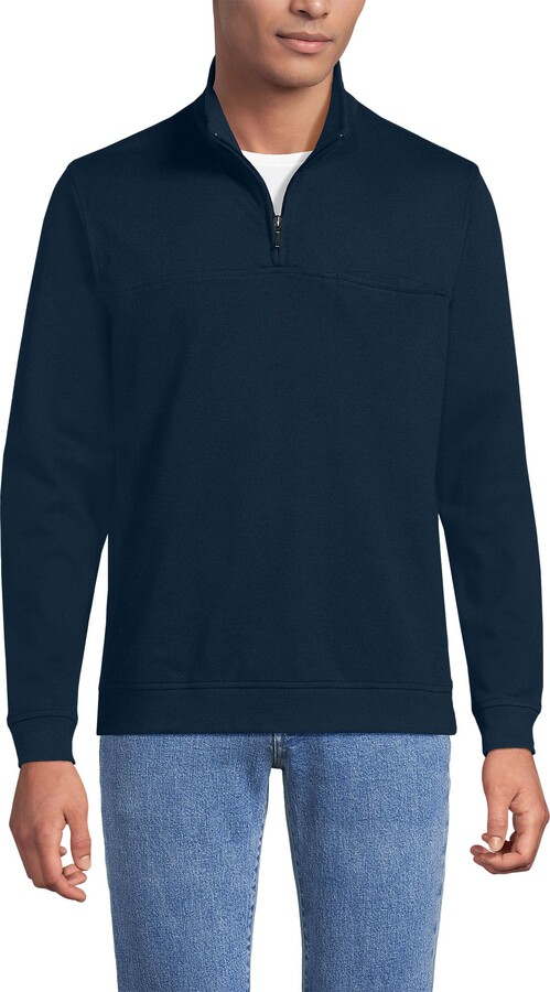 Lands' End Men's Tall Long Sleeve Travel Kit Pique Quarter Zip X-Large Radiant Navy