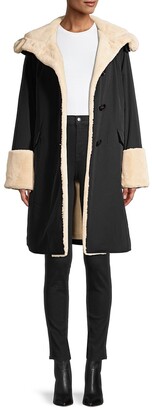Jane Post Faux Fur-Lined Storm Coat