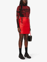 Thumbnail for your product : Misbhv Belted high-waist vegan leather mini skirt