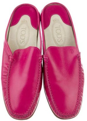 Tod's Leather Square-Toe Mules