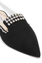 Thumbnail for your product : ATTICO Elena Embellished Velvet And Canvas Slippers