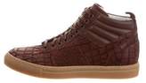 Thumbnail for your product : Del Toro Embossed Leather High-Top Sneakers w/ Tags brown Embossed Leather High-Top Sneakers w/ Tags