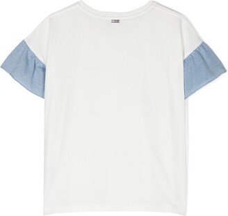 Liu Jo ruffle-sleeved cotton T-shirt