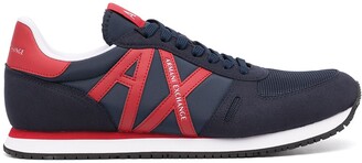 Armani Exchange Logo Patch Lace-Up Sneakers