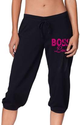 Cloud Up Boss Lady Print Pants for Women Tank Top with Capri Jogger Sweatpants