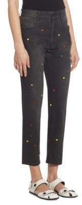 Stella McCartney Heart-Embroidered Cropped Trousers