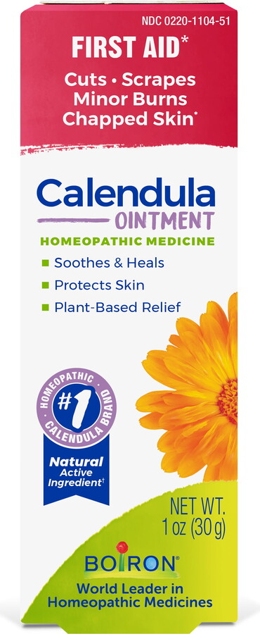 Boiron Calendula Ointment, Homeopathic Medicine for First Aid, Cuts, Scrapes, Minor Burns, Chapped Skin, 1 oz