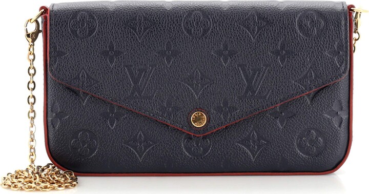 Louis Vuitton, Bags, Louis Vuitton Felicie Pochette Monogram Empreinte  Leather Navy Red