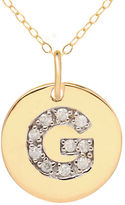 Thumbnail for your product : Lord & Taylor 14 Kt. Yellow Gold & Diamond 'G' Pendant Necklace