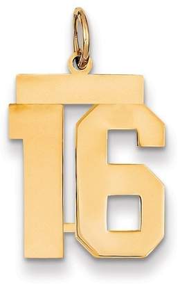 goldia 14k Gold Medium Polished Number 16 Charm