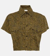 Leopard-print cotton-blend shirt 