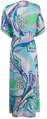 Emilio Pucci Abstract Print Wrap Dress