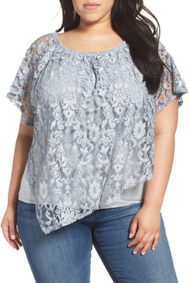 Democracy Lace Overlay Top (Plus Size)