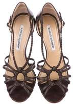 Thumbnail for your product : Manolo Blahnik Braided Leather Sandals