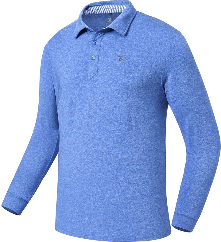 donhobo Mens Thermal Long Sleeve Polo Shirts Classic Polo Neck Jumpers
