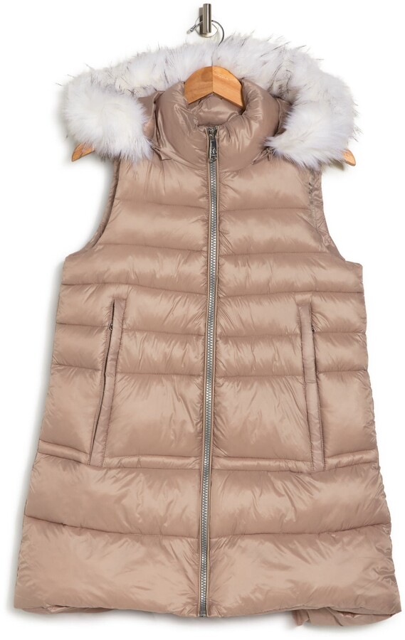 vest with fur hood