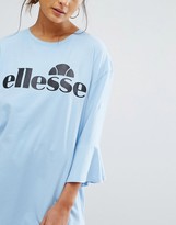 Thumbnail for your product : Ellesse Oversized T-Shirt With Frill Sleeves And Logo