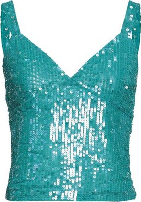 turquoise sequin top