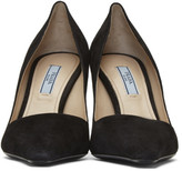 Thumbnail for your product : Prada Black Suede Curved Heels
