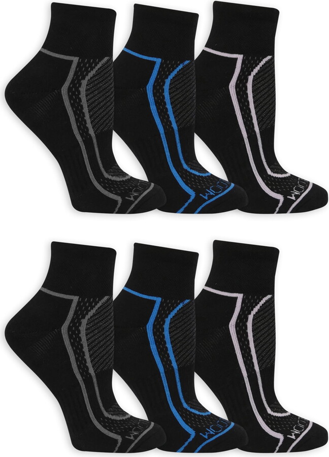 Fruit of the Loom Coolzone Ankle Socks for Women, Sizes 8-12 (6-Pack)