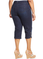 Thumbnail for your product : Style&Co. Style & Co. Plus Size Button-Cuff Capri Jeans, Dark Blue Wash