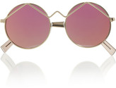 Thumbnail for your product : Le Specs Wild Child round-frame metal mirrored sunglasses