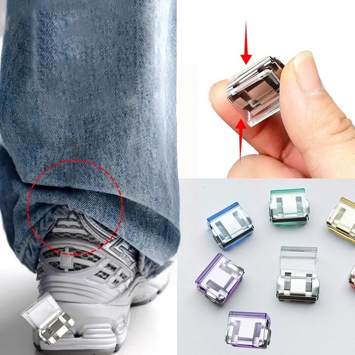 NONE 10/20pcs Invisible Leg Shortening Clip Non-slip Pants Edge Clip Used for Anti-drag Pants Hem Fixing Device Seam-free Hidden