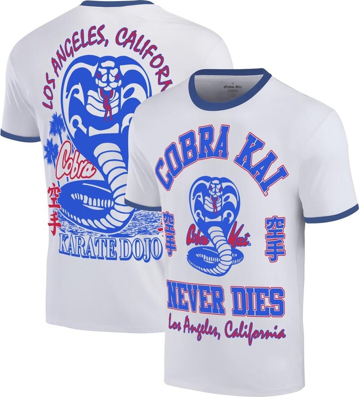 Ripple Junction Men's White Cobra Kai Los Angeles Baseball Ringer T-Shirt