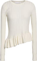 Thumbnail for your product : Robert Rodriguez Ruffle-trimmed Ribbed-knit Top