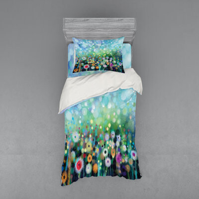 Ambesonne Green Microfiber Duvet Cover Set