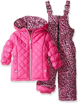 Pink Platinum Platinum Girls' Infant Quilted Snowsuit with Cheetah Print