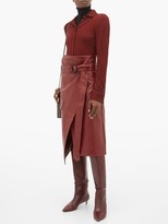 Thumbnail for your product : Petar Petrov Rita High-rise Leather Skirt - Burgundy
