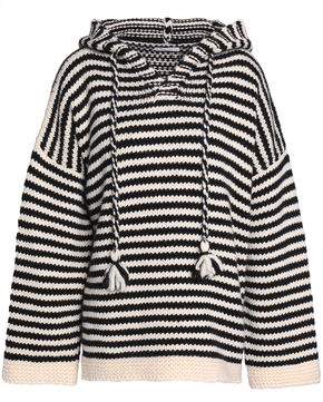 See by Chloe Striped Wool Hooded Sweater