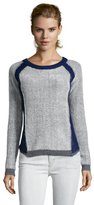 Thumbnail for your product : Fred and Sibel blue and grey knit colorblock crewneck sweater