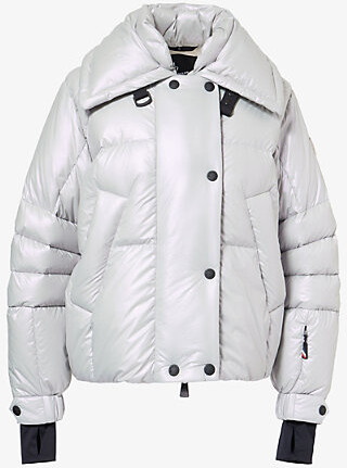 MONCLER GRENOBLE Womens Silver Jeita Padded Shell-Down Bomber Jacket S