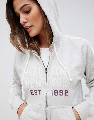 Abercrombie & Fitch zip thru hoodie with New York logo
