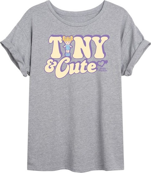 Polly Pocket Women'sPollyPocketTinyAndCuteOversizedGraphicT-Shirt-HeatherGrey-Large